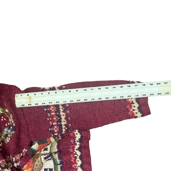 Vintage Heirloom Knit Fall Cardigan Sweater Med Pumpkins Hand Knit 1980s Fall - Picture 12 of 12